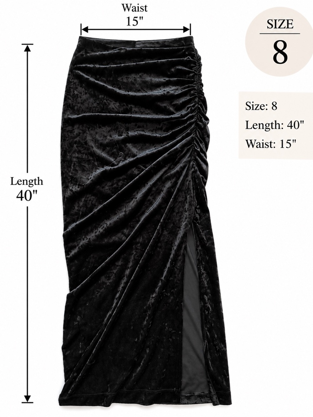Antonio Melani Women's Black Velvet Off-Shoulder Top Maxi Skirt Set Size 8 NWT - Picture 10 of 16